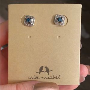 Crystal Square Stud Earrings
